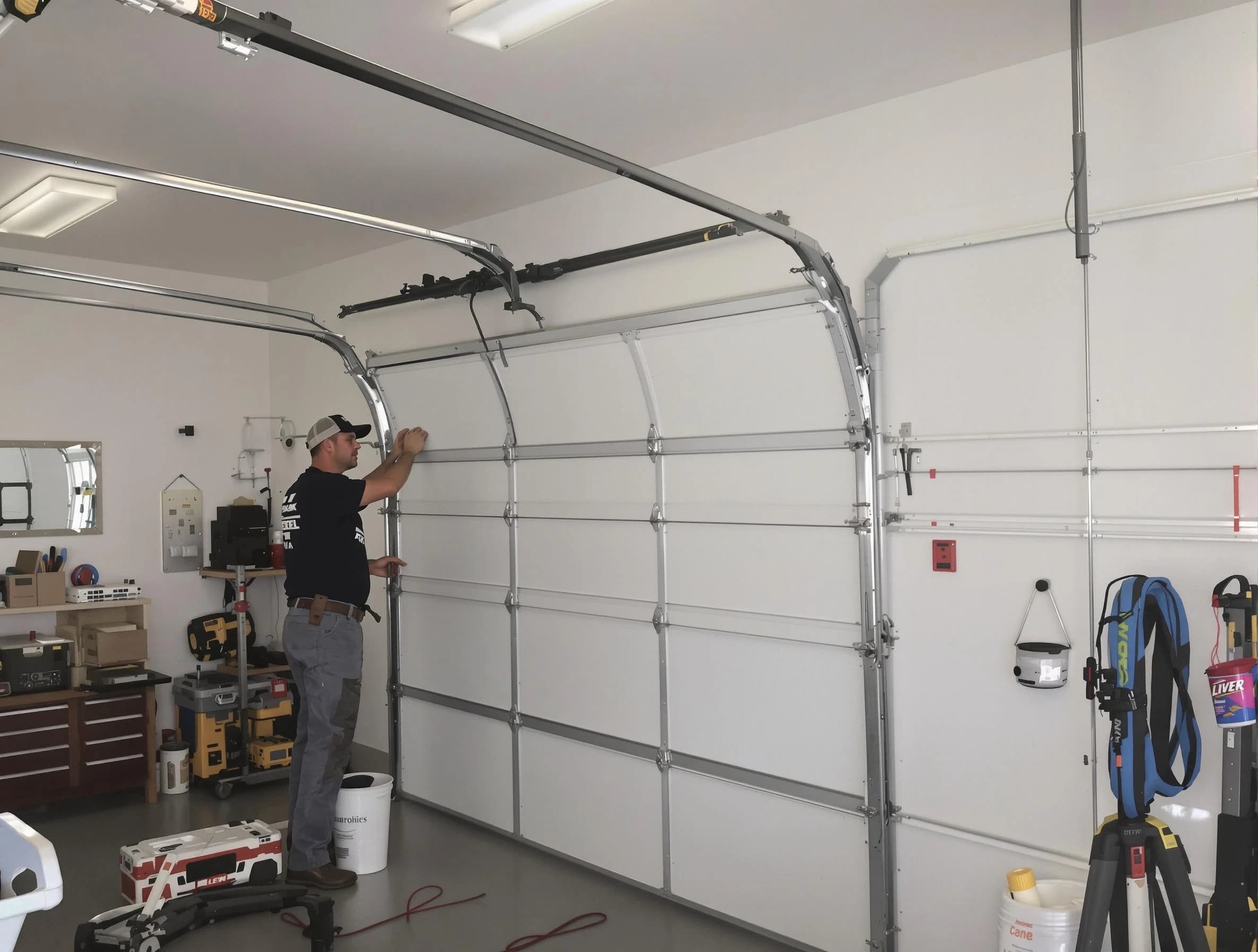Fall River Garage Door Repair team installing new garage door in Fall River