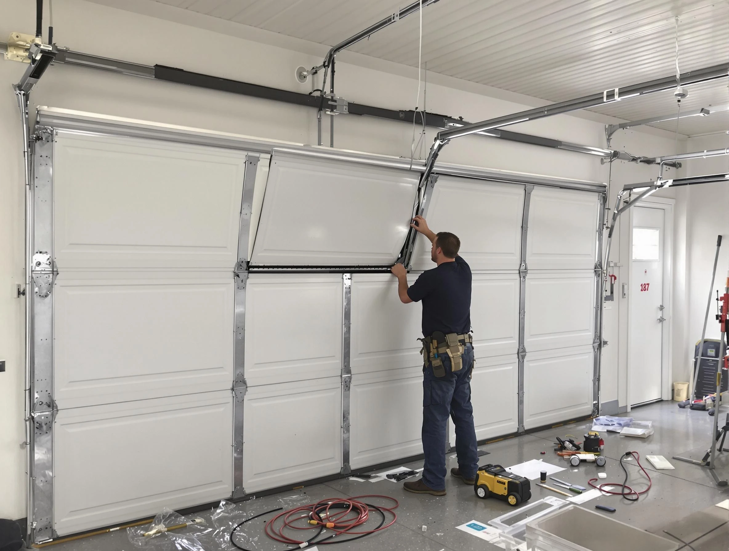 Garage Door Section Replacement in Fall River