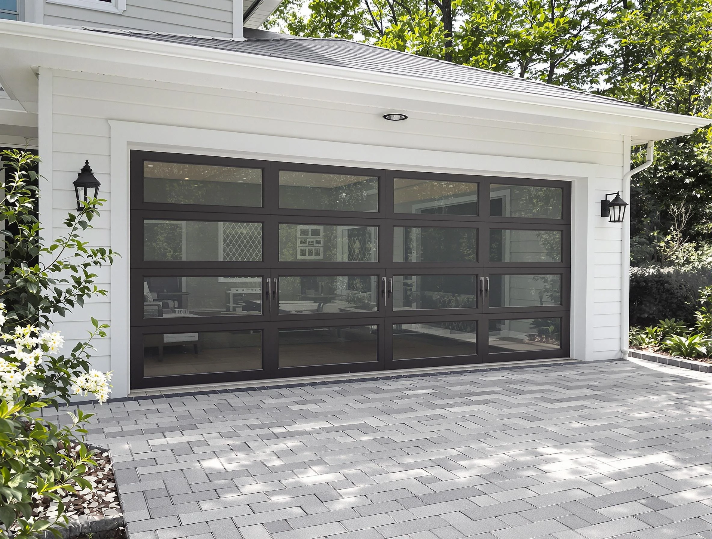 Fall River Garage Door Repair design specialist presenting custom garage door options to Fall River homeowner