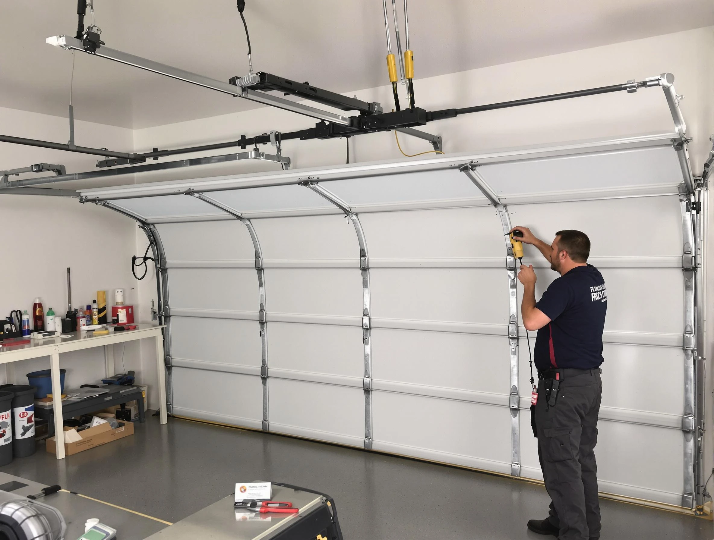 Fall River Garage Door Repair certified technician performing overhead door system repair in Fall River
