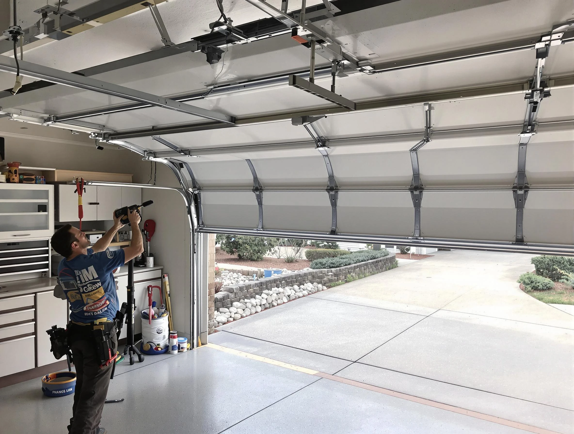 Garage door track repair service by Fall River Garage Door Repair in Fall River